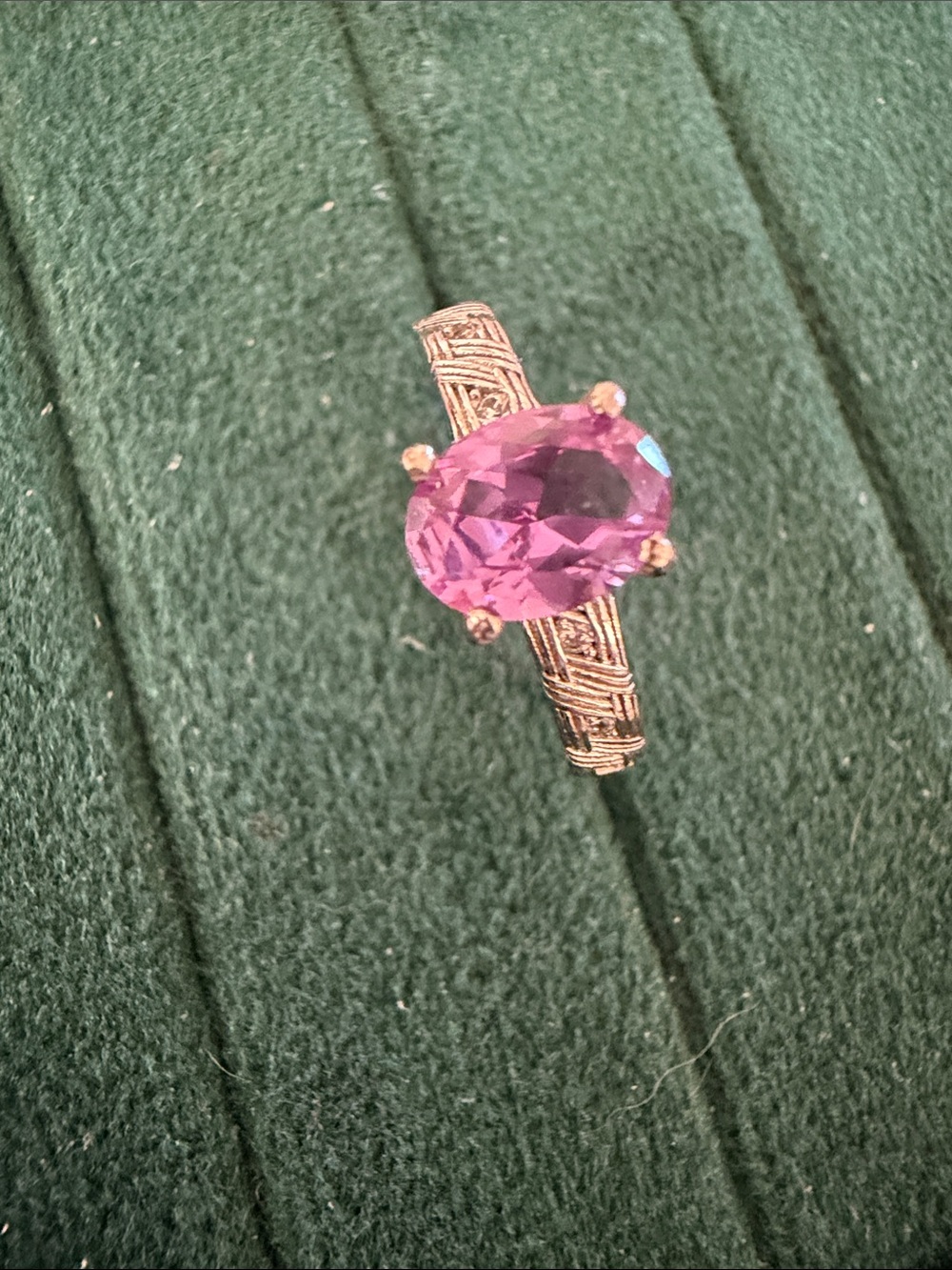Vintage-Style Alexandrite Stone Ring size 7 adjustable with Filigree Band